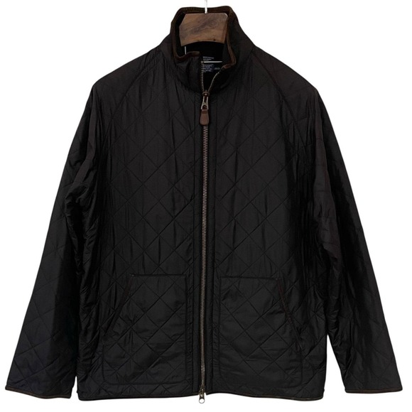 Polo Ralph Lauren Other - Vtg Polo Ralph Lauren Mens Black Quilted Brown Leather Zip Up Bomber Jacket XL